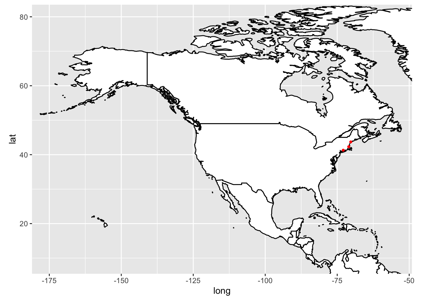 Map of North Americs